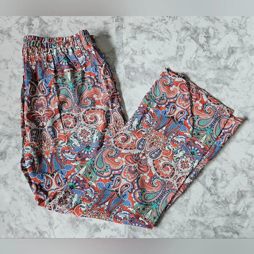 HESTER & ORCHARD 100% Rayon Wide-leg Paisley Bohemian style Trousers! - Picture 4 of 7